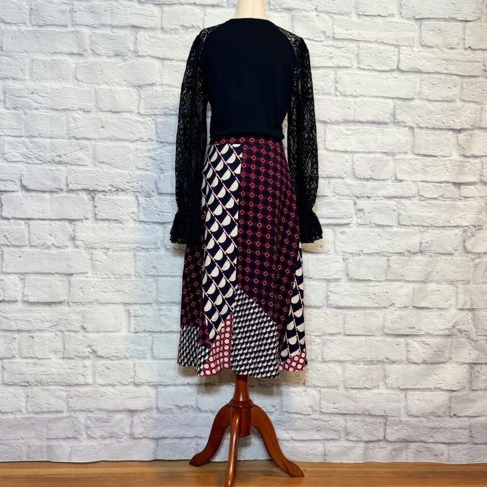 HD in Paris Marilyn Polka Dot Patchwork Print Midi Skirt - Picture 6 of 9